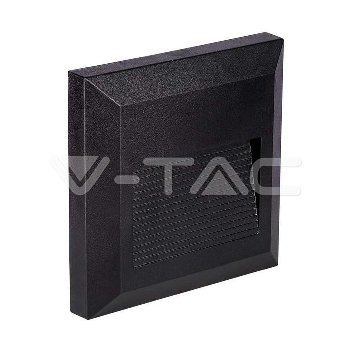 2W LED FARETTO CALPESTABILE CORPO NERO QUADRATO 4000K