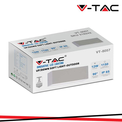 12W LED LAMPADA DA PARETE 6500K CORPO GRIGIO IP65