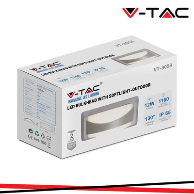 12W LAMPADA LED DA MURO 3000K CORPO GRIGIO IP65