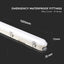 LED PLAFONIERA IMPERMEABILE SAMSUNG CHIP M-SERIES 1500MM 48W 4000K EMERGENCY KIT PC/PC SS CLIP 120LM/W