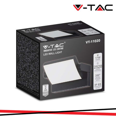 17W LAPADA LED DA MURO CORPO NERO 3000K IP65