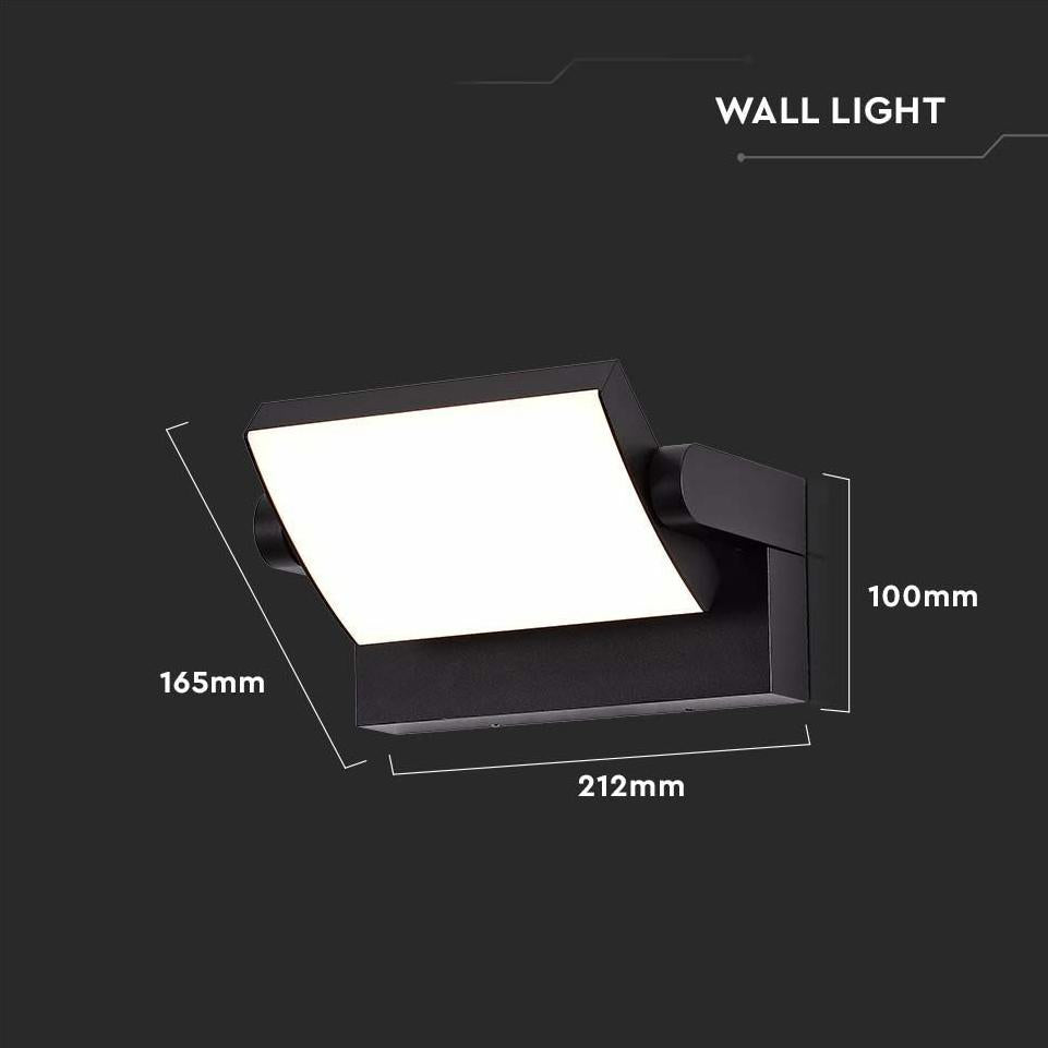 17W LAPADA LED DA MURO CORPO NERO 3000K IP65