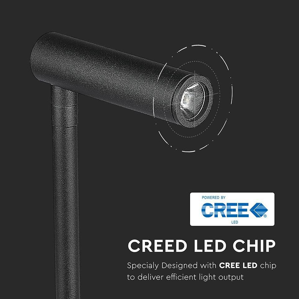 3W LED LAMPADA DA COMODINO CON INTERRUTTORE E PORTA USB NERA 3000K