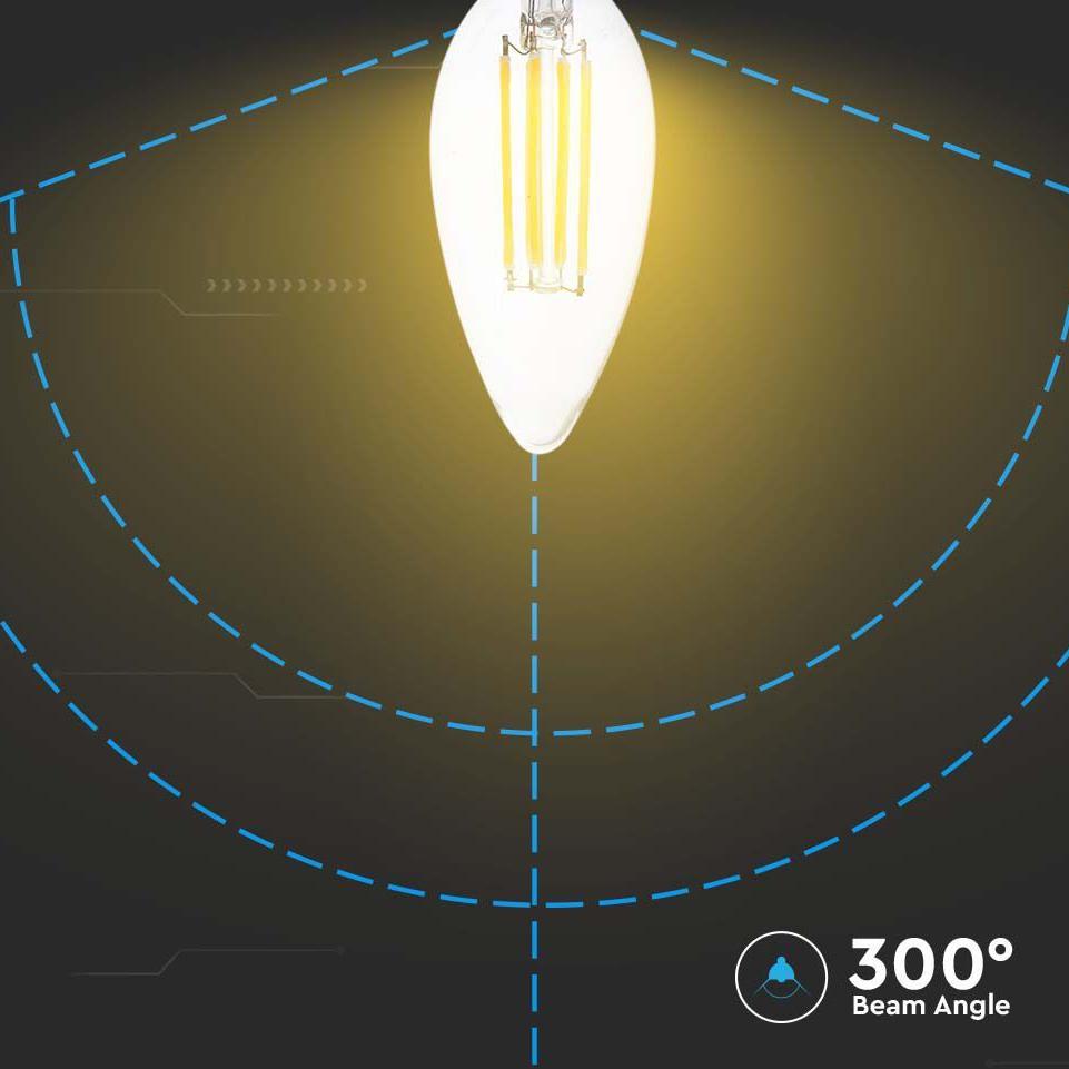 LED LAMPADINA 6W FILAMENTO E14 CLEAR COVER CANDELA 6000K 130LM/W