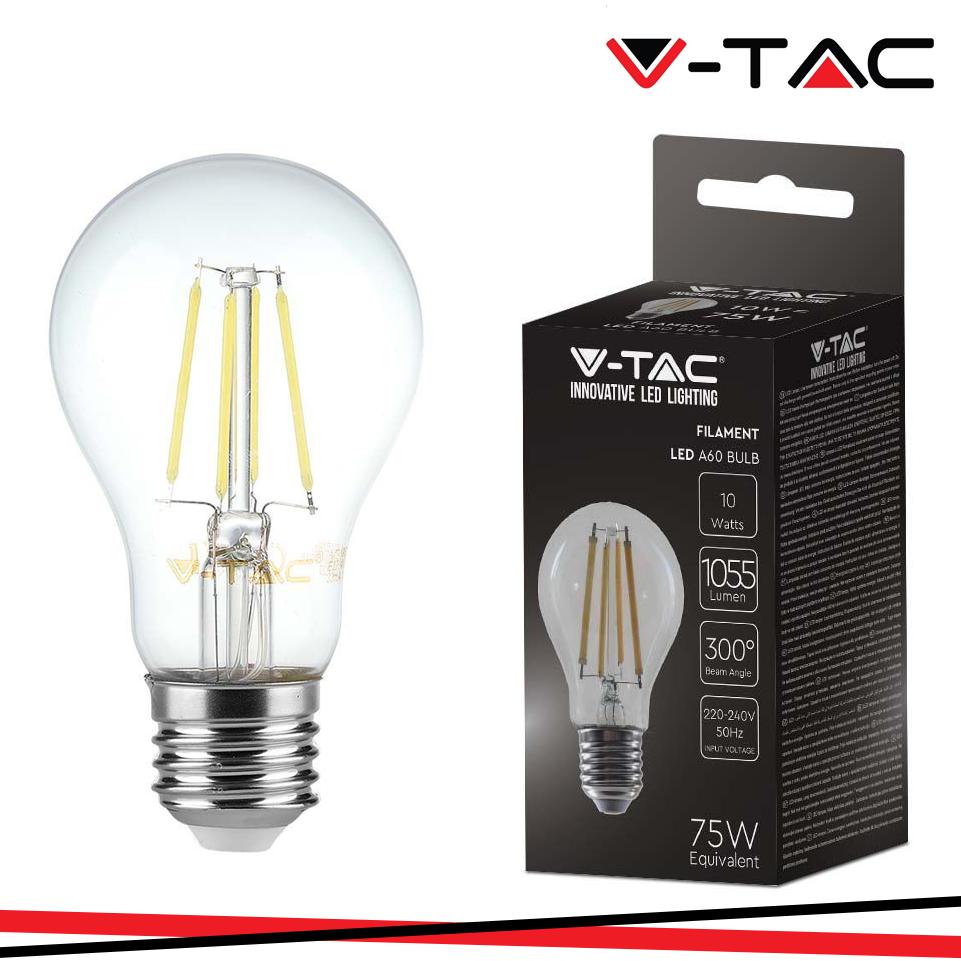 LED LAMPADINA 12W FILAMENTO E27 A60 CLEAR COVER 6400K