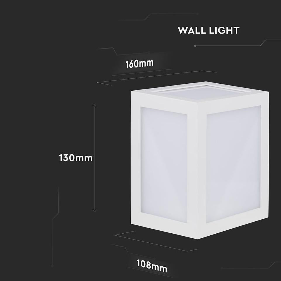 12W LAPADA LED DA MURO CORPO BIANCO IP65 3000K