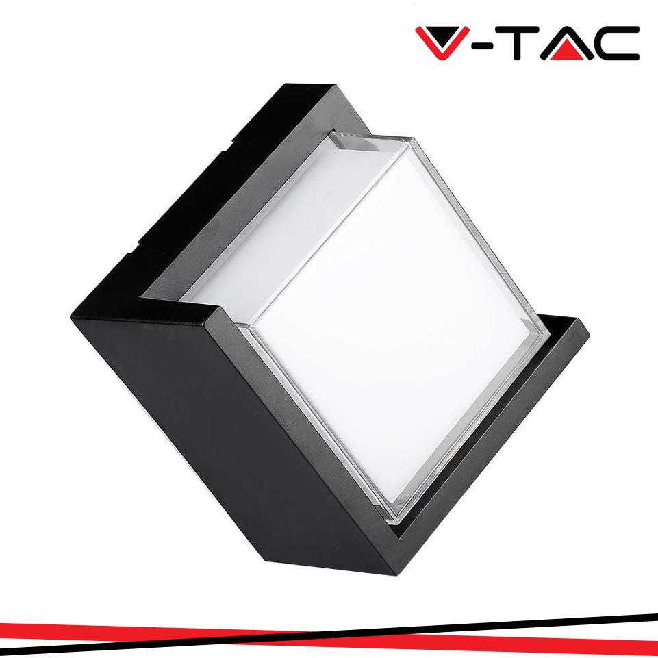 12W LAPADA LED DA MURO SAMI-FRAME NERA QUADRATA IP65 3000K