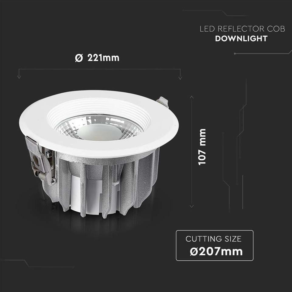 40W FARETTO LED DA INCASSO  A++ CORPO ROTONDO 6000K