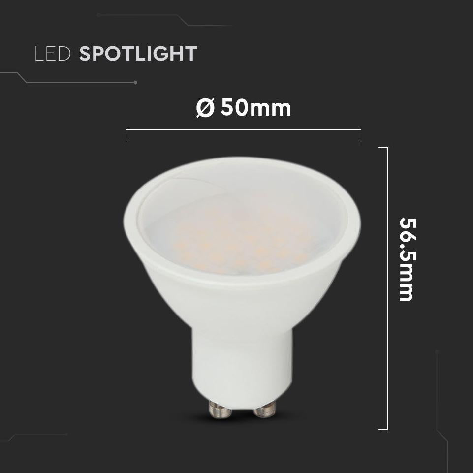 LED LAMPADINA 2.9W GU10 SMD WHITE PLASTICA MILKY COVER 6400K