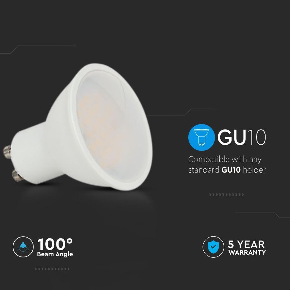 LED LAMPADINA 2.9W GU10 SMD WHITE PLASTICA MILKY COVER 6400K