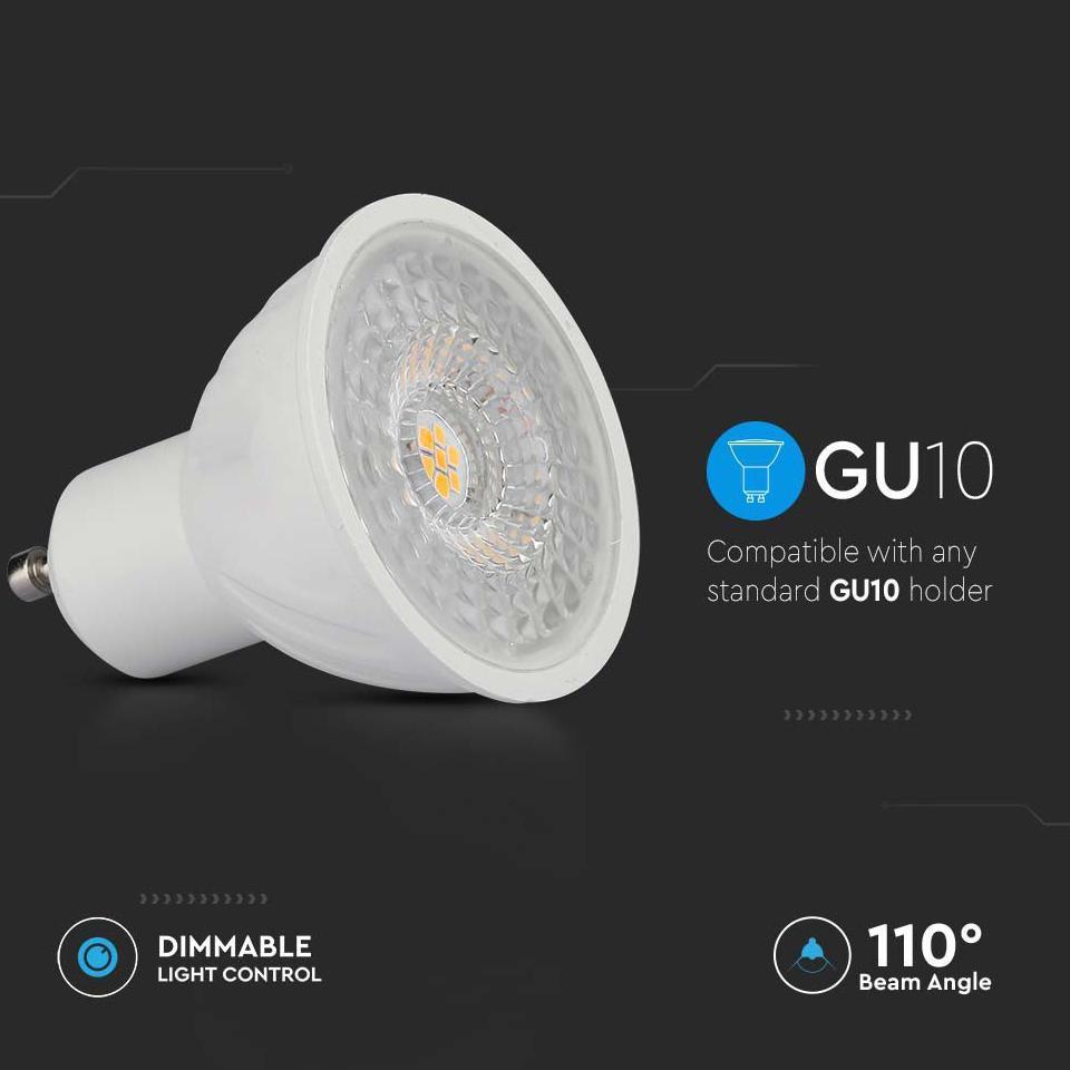 LED LAMPADINA SAMSUNG CHIP GU10 6W RIPPLE PLASTICA LENS COVER 110   DIMMABLE 6400K