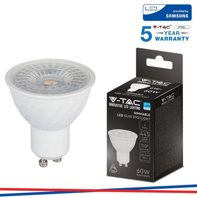 LED FARETTO SAMSUNG CHIP GU10 6W   RIPPLE PLASTICA 38   DIMMERABILE 3000K