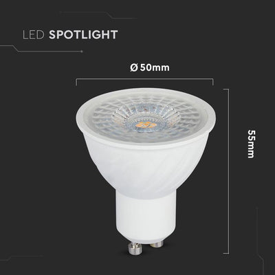 LED FARETTO SAMSUNG CHIP GU10 6W   RIPPLE PLASTICA 38   DIMMERABILE 3000K