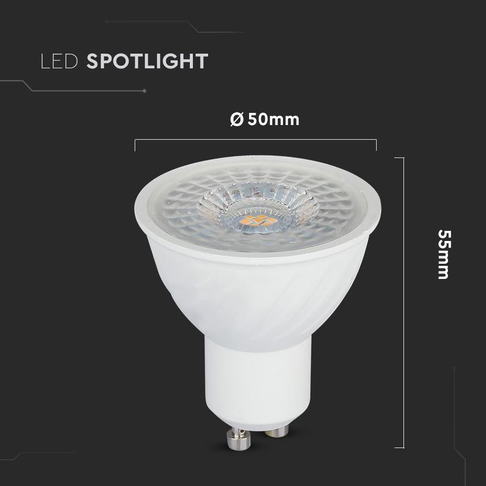 LED FARETTO SAMSUNG CHIP GU10 6W   RIPPLE PLASTICA 38   DIMMERABILE 6500K