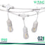 STRINGA LED CON SPINA EURO E PRESA WP E27 IP44 CORPO BIANCO