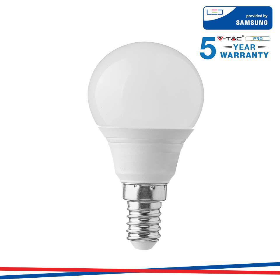 LED LAMPADINA SAMSUNG CHIP 4.5W E14 P45 PLASTICA 3000K