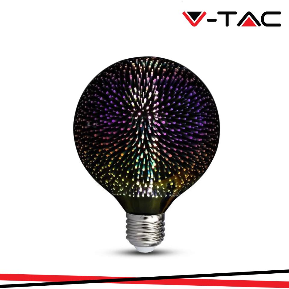 LED LAMPADINA 3W FILAMENTO E27 G125 3D 3000K