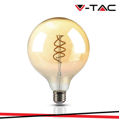 LED LAMPADINA 6W FILAMENTO E27 G125 AMBER GLASS 1800K