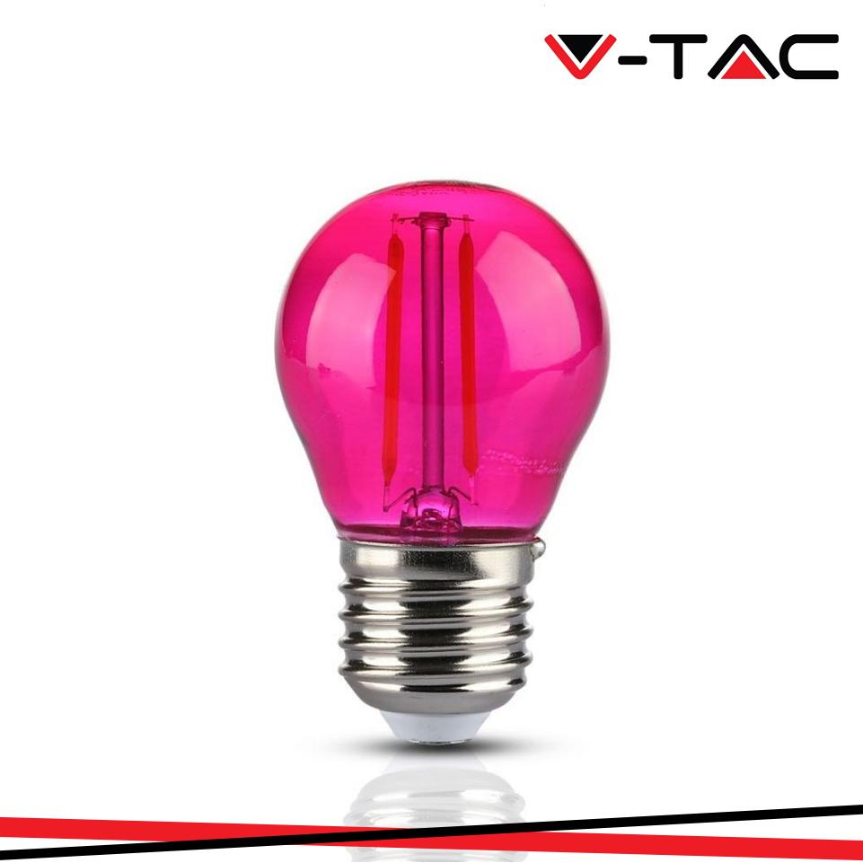 LED LAMPADINA 2W FILAMENTO E27 G45 PINK