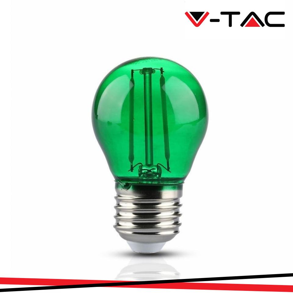 LED LAMPADINA 2W FILAMENTO E27 G45 GREEN