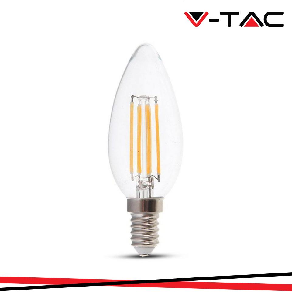 LED LAMPADINA 6W FILAMENTO E14 CLEAR COVER CANDELA 3000K