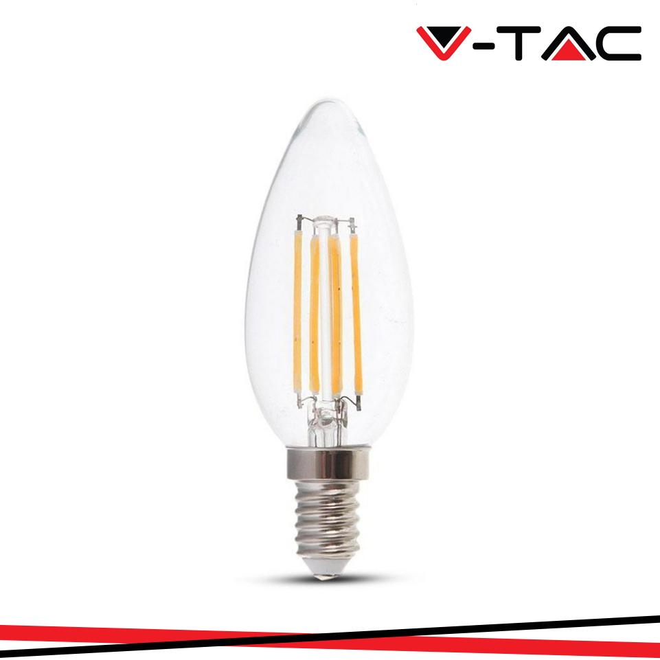 LED LAMPADINA 6W FILAMENTO E14 CLEAR COVER CANDELA 6400K