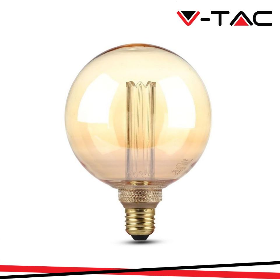 LED LAMPADINA 4W FILAMENTO E27 G125 AMBER ART 1800K