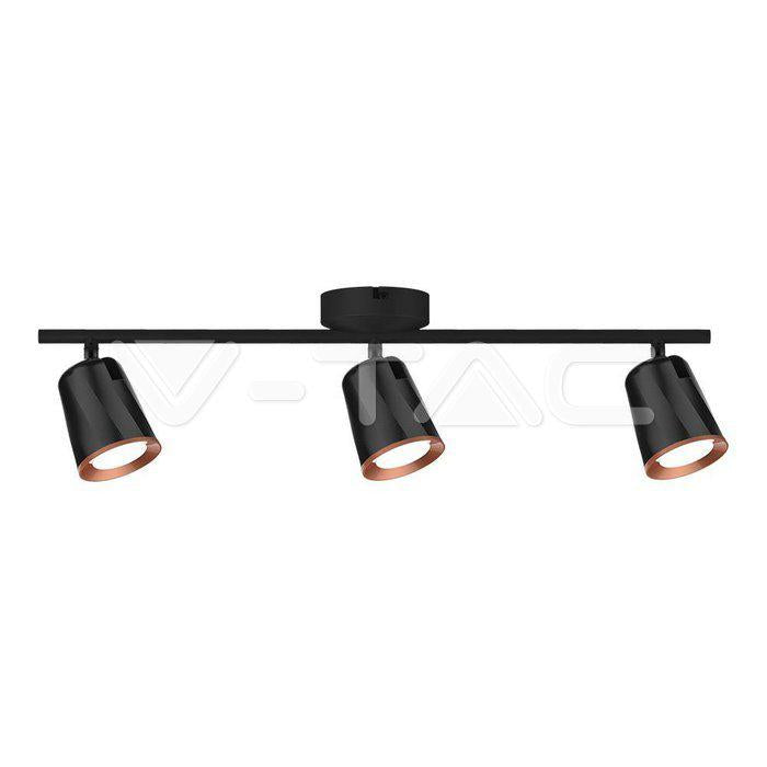 18W LED LAMPADA DA PARETE TRIPLA TESTA 4000K CORPO NERO