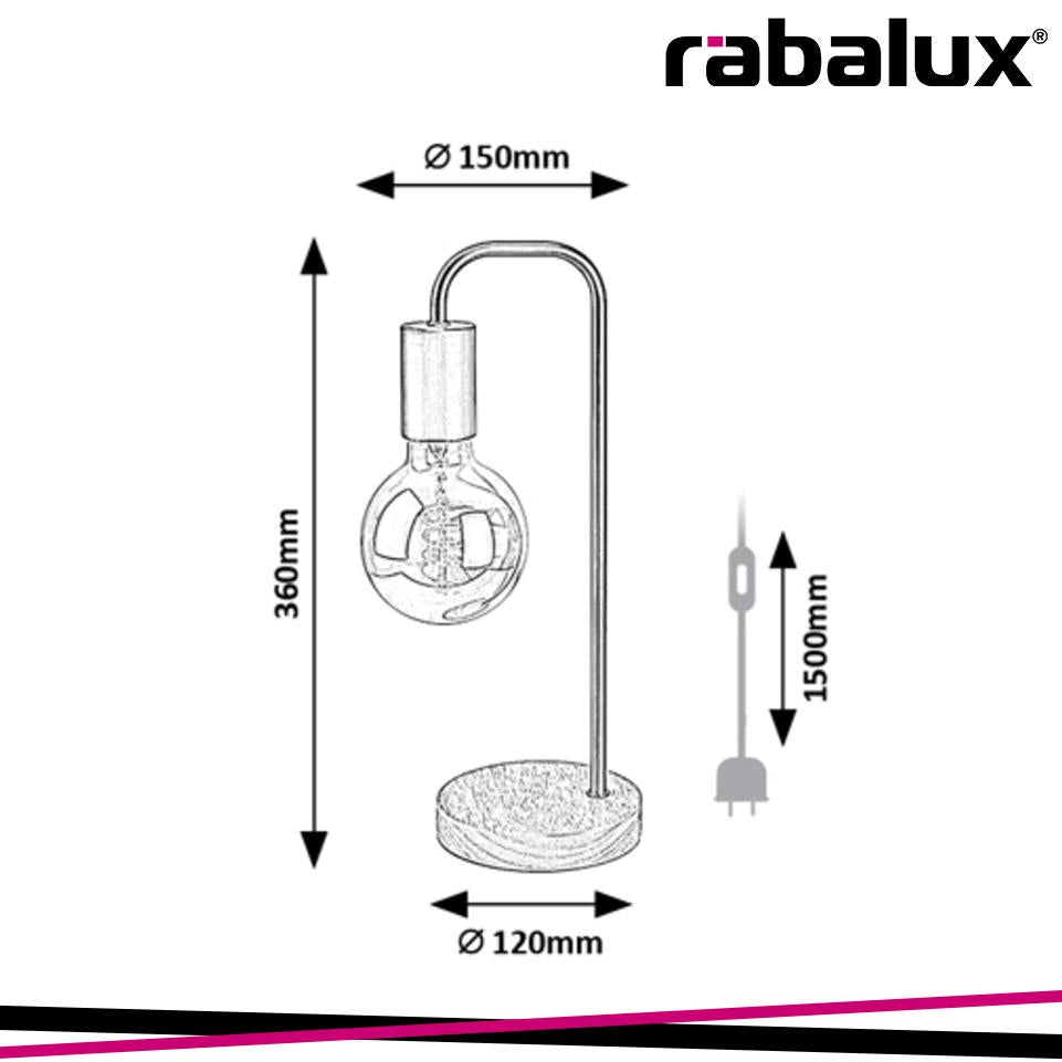 BRUNO,IND.TABLE,E27 1XMAX40W, H36CM
