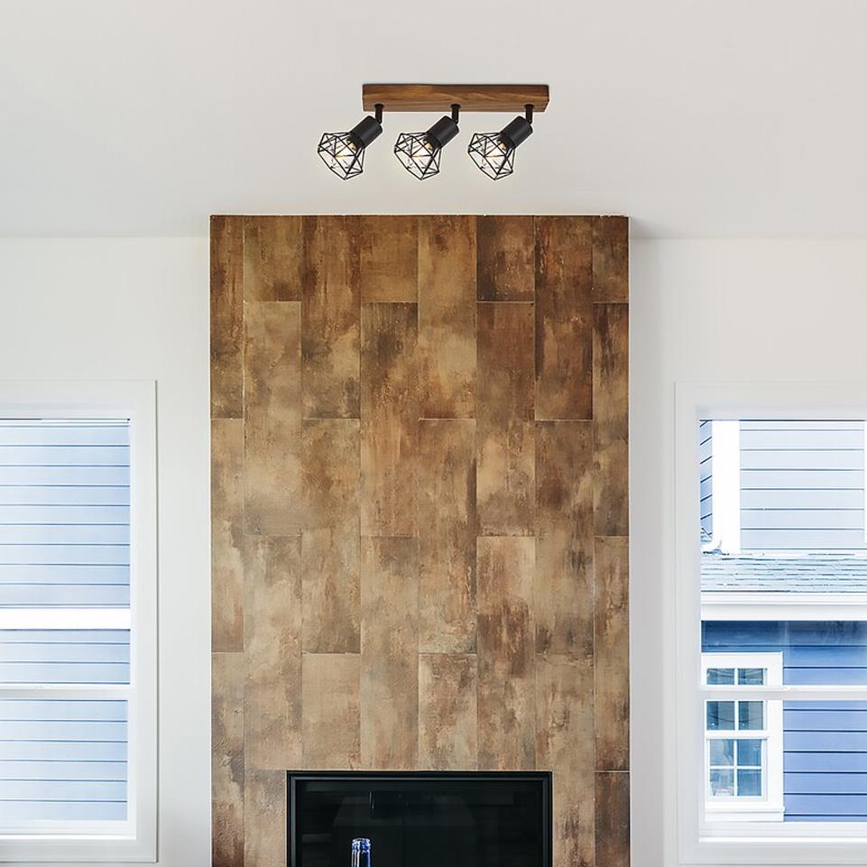 ZEUS IND SPOT 3XE14 BLACK OAK