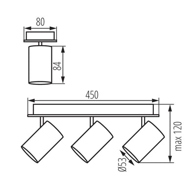 LAMPADA DA PARETE-SOFFITTO EVALO EL-3I B-SR - KANLUX