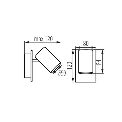 LAMPADA DA PARETE-SOFFITTO EVALO EL-1I B-SR - KANLUX