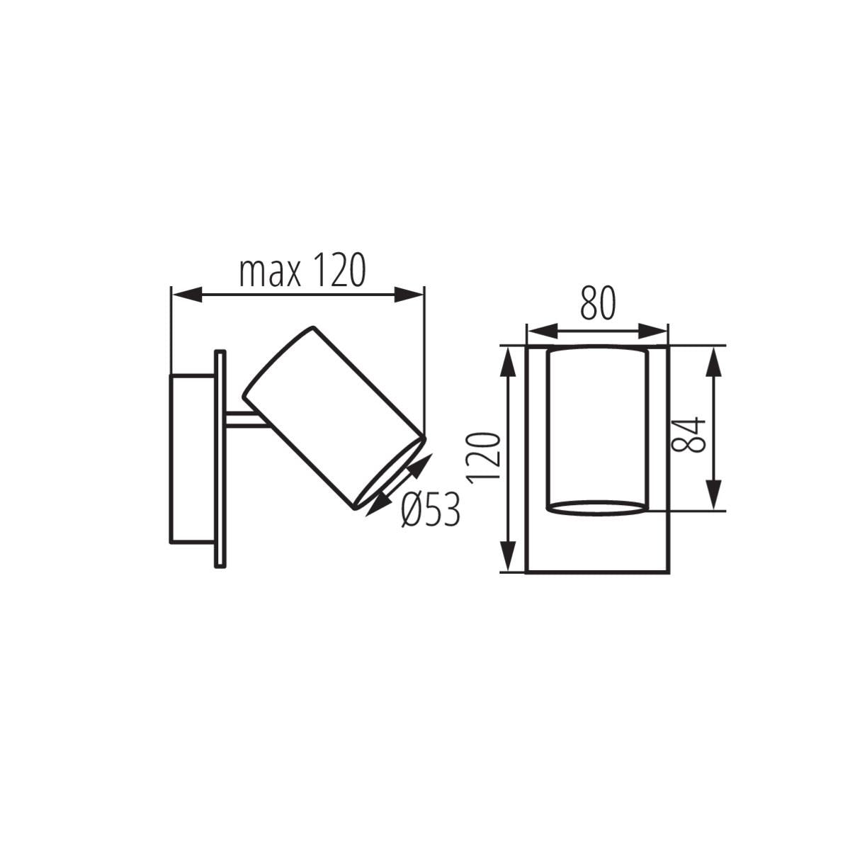 LAMPADA DA PARETE-SOFFITTO EVALO EL-1I B-SR - KANLUX
