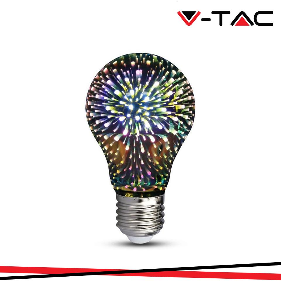 LED LAMPADINA 3W E27 FILAMENTO 3D A60 3000K