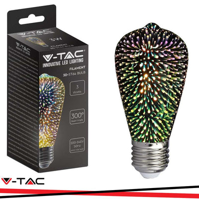 LED LAMPADINA 3W FILAMENTO E27 ST64 3000K 3D