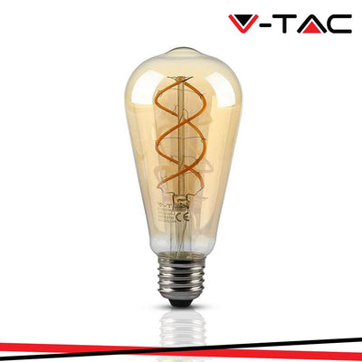 LED LAMPADINA 4.8W FILAMENTO E27 ST64 AMBER COVER CURVE SHAPE 1800K
