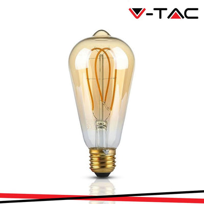 LED LAMPADINA 4.8W FILAMENTO E27 ST64 AMBER COVER LONG SHAPE 1800K