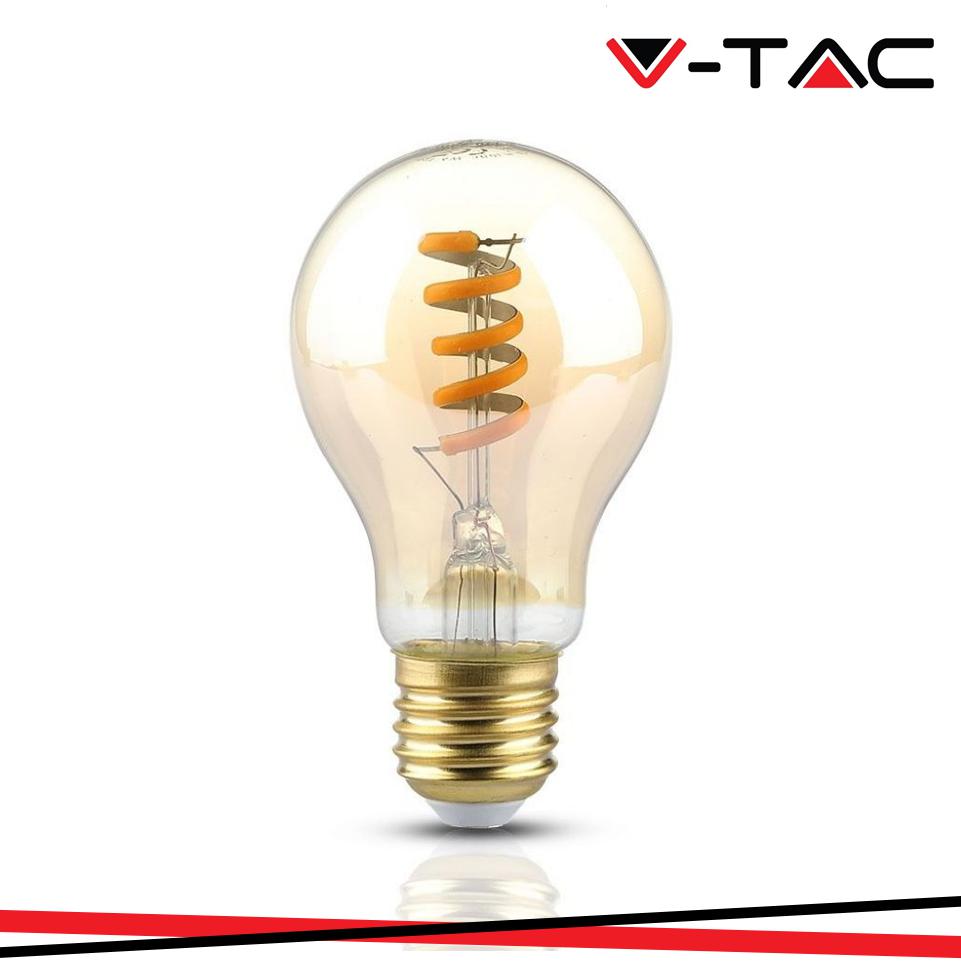 LED LAMPADINA 4W E27 FILAMENTO A60 AMBER 1800K