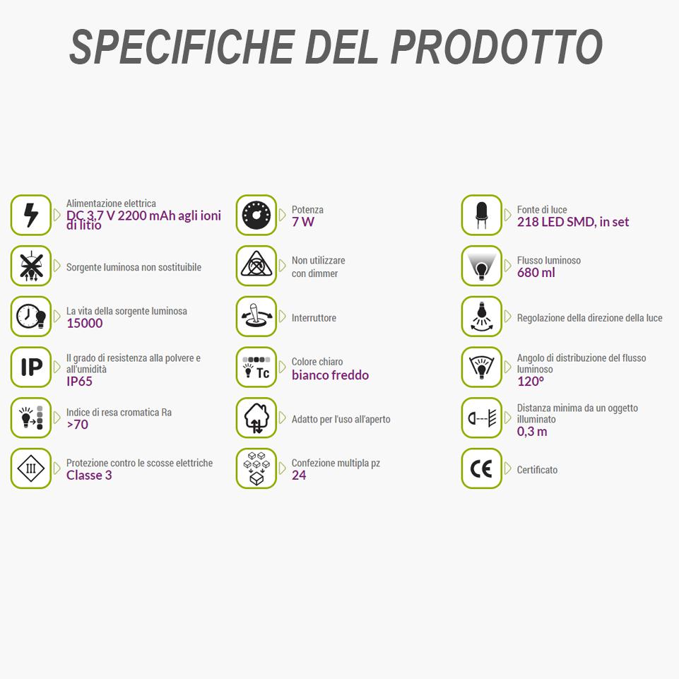 SIREN FARO LED CON  SENSORE 7WBIANCO FREDDO