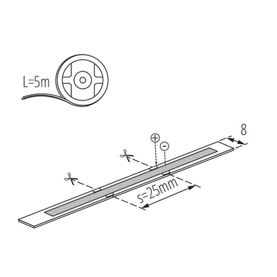 NASTRO LED LCOB 8W/M 12 IP00-NW - KANLUX