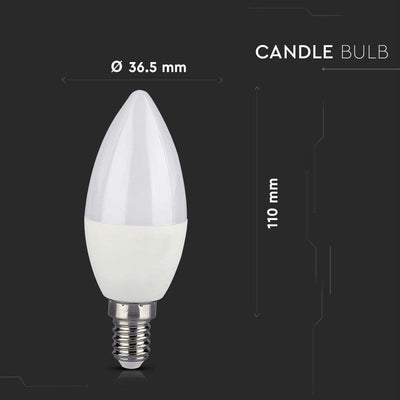 LED LAMPADINA CANDELA 4.8W E14 RF CONTROLLO RGB + 4000K DIMMERABILE