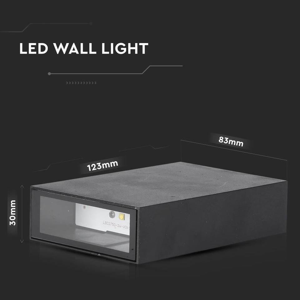4W LED WALL LIGHT 6500K CORPO NERO