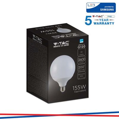 LED LAMPADINA SAMSUNG CHIP 22W E27 G120 PLASTICA 4000K 120 LM/W