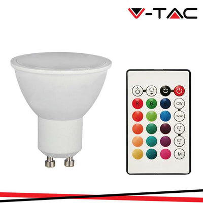 LED LAMPADINA GU10 4.8W WITH RF CONTROLLO RGB + 3000K DIMMERABILE