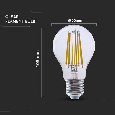 LED LAMPADINA 4W E27 FILAMENTO A60 CLEAR COVER 3000K