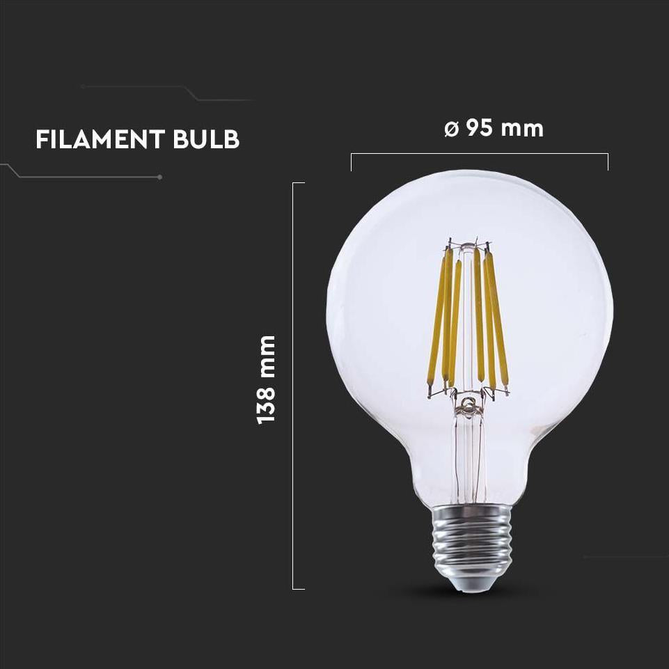 LED LAMPADINA 4W FILAMENTO E27 G95 CLEAR COVER 3000K