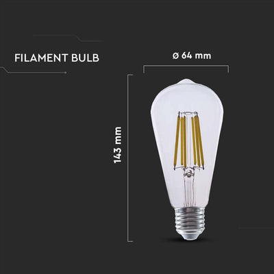 LED LAMPADINA 4W FILAMENTO E27 ST64 CLEAR COVER 3000K