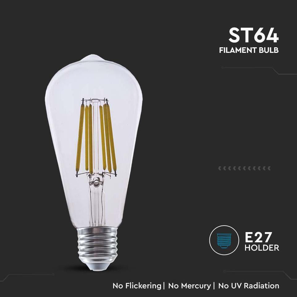 LED LAMPADINA 4W FILAMENTO E27 ST64 CLEAR COVER 3000K