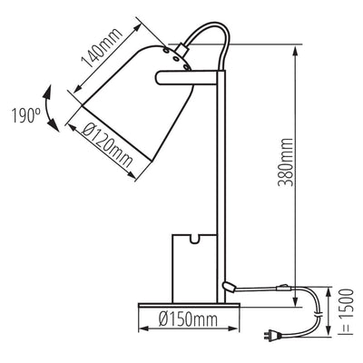 LAMPADA DA SCRIVANIA RAIBO E27 GN - KANLUX