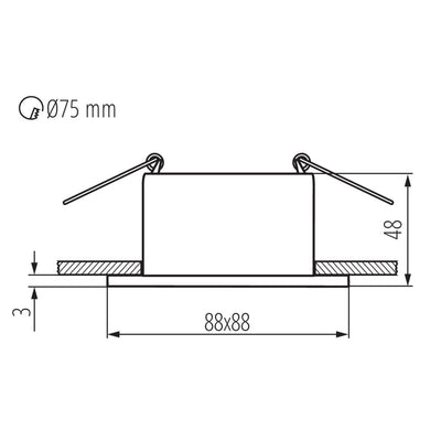 FARETTO INCASSO GLOZO DSL G/W - KANLUX